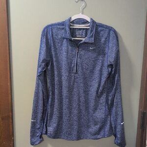 Nike Heathered Blue Long Sleeve Running 1/4 Zip